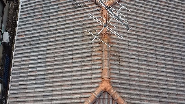 モニエル瓦の全体状態と劣化の進行確認